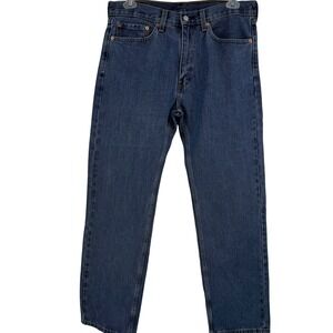 Levis 505 Regular Fit Straight Leg Jeans Mens 35x32 Medium Dark Wash Denim